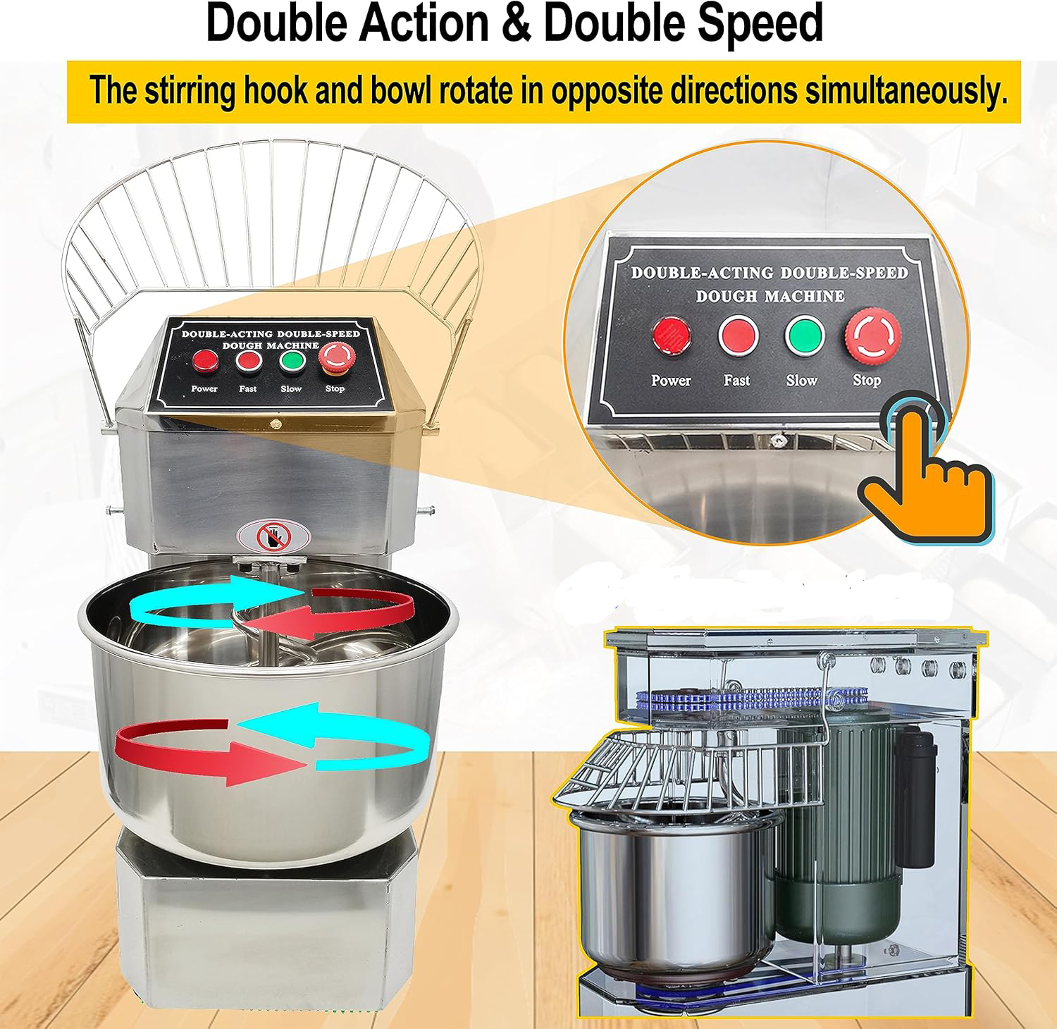 Dough Mixer Double Motor Double Speed - Image 3
